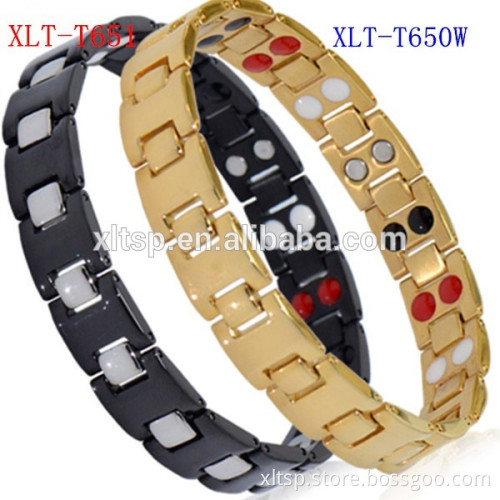 Lower price men's titanium bracelet with 4 in1 element for xmas peakseason